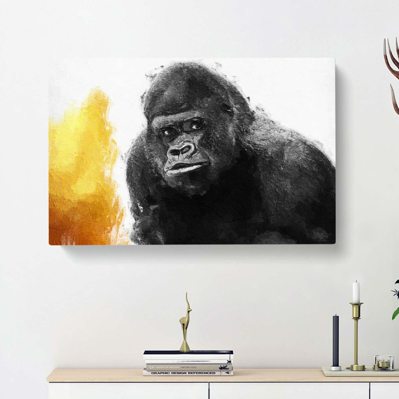 Silverback Gorilla With Golden Flash - Wrapped Canvas, 35cm H x 50cm W x 3cm D
