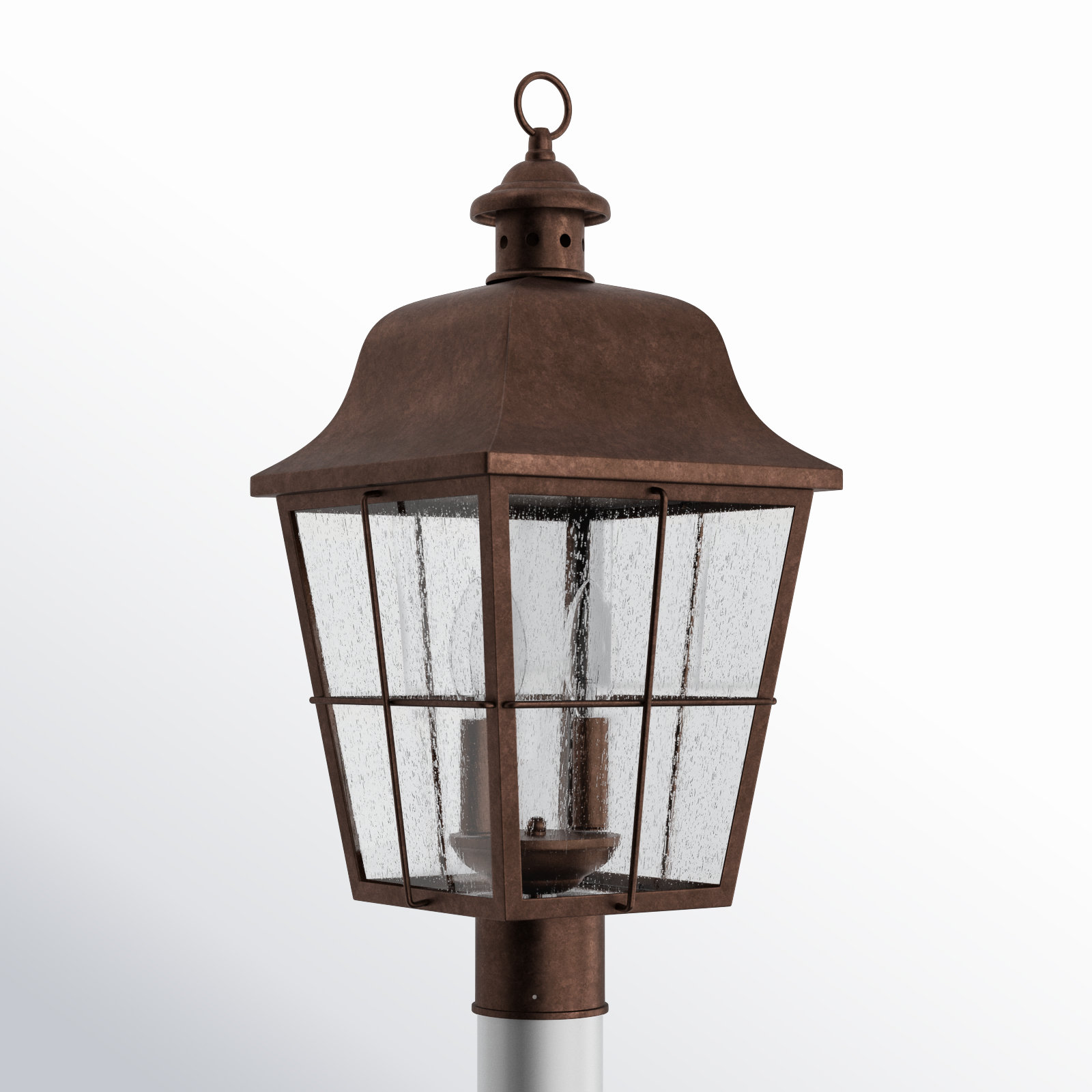 Merton Seeded Outdoor Lantern Head, Copper Bronze