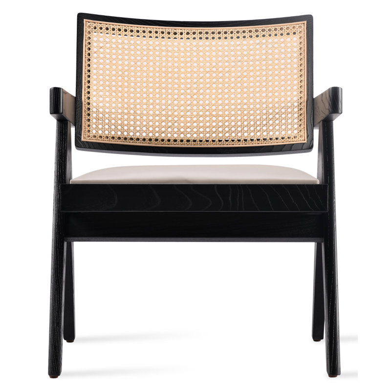 Fauteuil en osier Pierre J, Laine os, Frêne noir