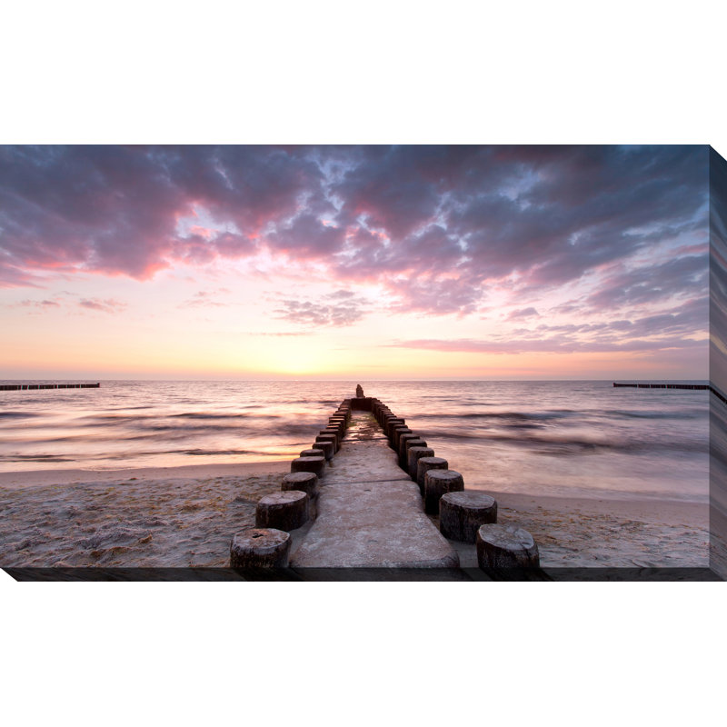 « crépuscule eaux », reproduction de photo sur toile tendue, H 36 po x l 60 po x P 1,5 po