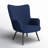 Azzahra Fabric Wingback Accent Chair with Steel Legs-489264293