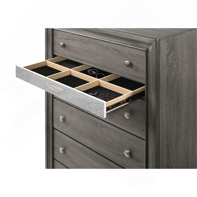 Commode à finition grise Naima, Gris