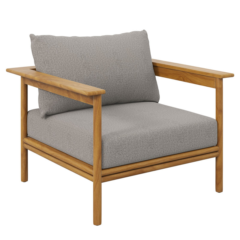 Ensemble de fauteuil et repose-pieds d'extérieur en bois de teck Wren, Bois flotté, Oui