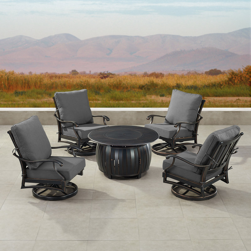 Malillani Outdoor 6 - Piece Conversation Set, Black