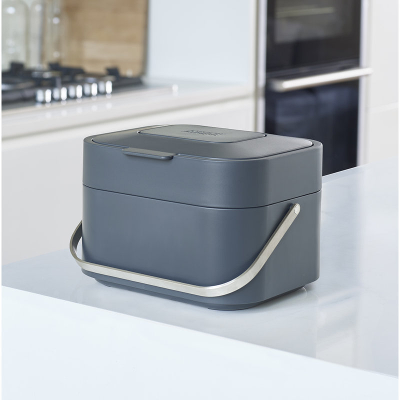 Stack 1 Gallon Food Waste Compost Bin with Odor Filter and Ventilation, Graphite