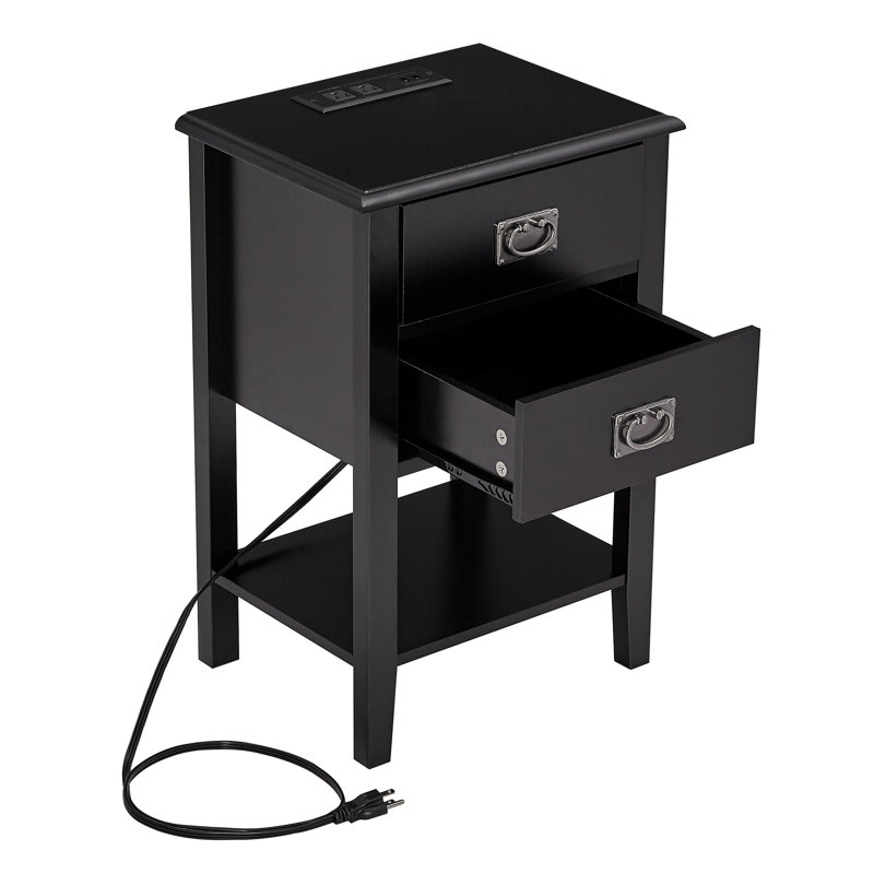Miramontes Nightstands with Charging Station USB Ports & Power End Table Bedside Tables with 2 Drawers