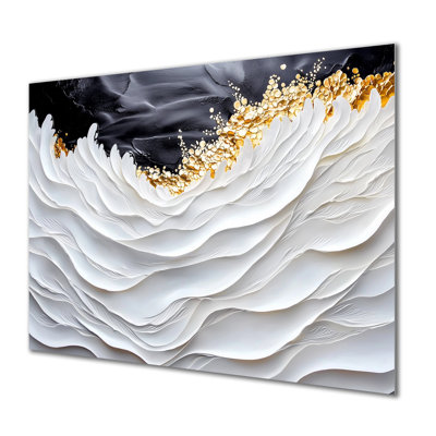 White Abstract Fractal Spectrum Of Serenity I - Coastal Metal Decor, Nautical Metal Print