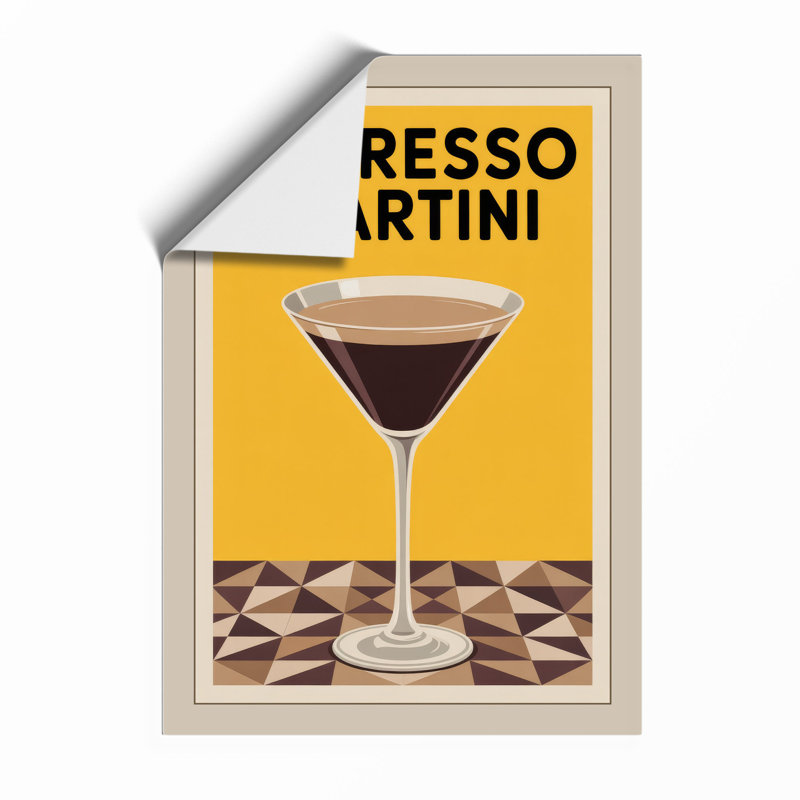 Espresso Martini Retro - Framed Print, A3 - 42.0 x 29.7 cm, Unframed