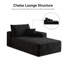 Canapé multifonctionnel noir en tissu hautement élastique et résistant à l'usure avec canapé-lit pliable à droite et rangement pour un usage double dans le salon