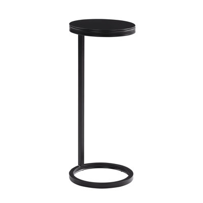 Petit espace - Table ronde en métal au fini bronze antique, idéale pour une chaise ou un lit, protection des planchers de feutre, installation facile, profondeur de 10 pouces, hauteur de 24,33 po, chevet fini 5 lb
