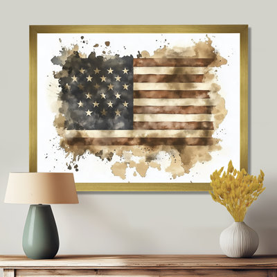 Drapeau rétro rétro «Era of Usa» - paysages, art mural