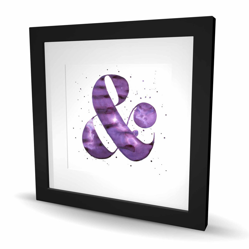 «Ampersand», reproduction encadrée mauve encadrée | Décoration typo et symboles