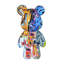 Statue d'ours en résine, sculpture animale style graffiti, pour la décoration de la maison ou du bureau, design abstrait, cadeau d'anniversaire ou autre (Graffiti)