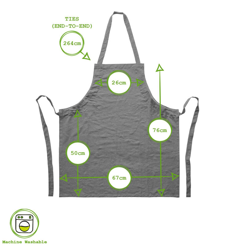 Solid Colour Bib Apron, 12, Grey