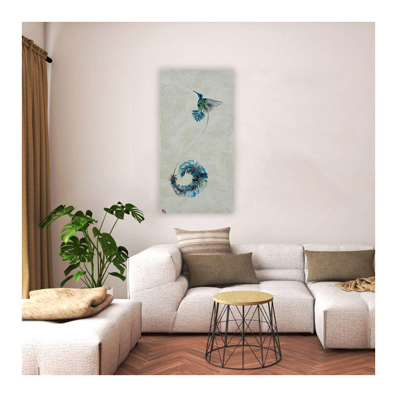 Nature Inspired "Feathered Symphony" Canvas Wall Art By Karen Biery, Wrapped Canvas, 48" H x 24" W