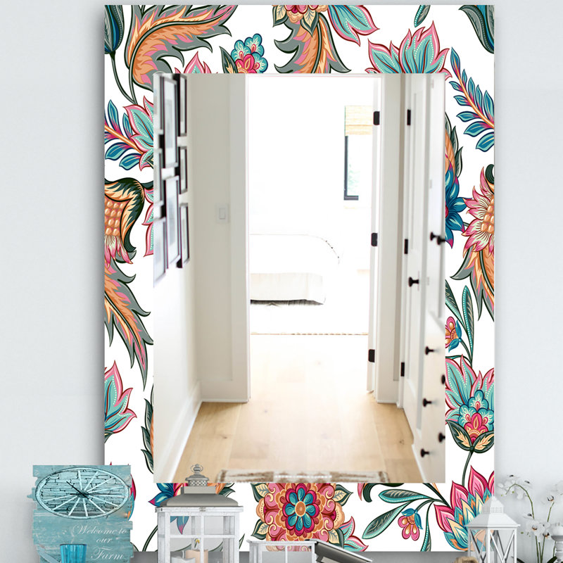 Miroir mural traditionnel fleur 48, H 39,4 po x l 29,5 po