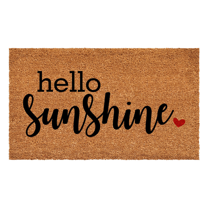 Paillasson 36 po x 72 po brun et noir Hello Sunshine