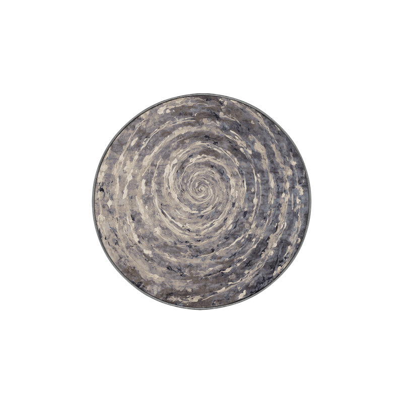 Tapis rose soyeux et moelleux, Rond 7 pi