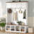 Entryway Hall Tree With Bench And Storage, Farmhouse Wood-Grain Accent For Organized Living-1821607770