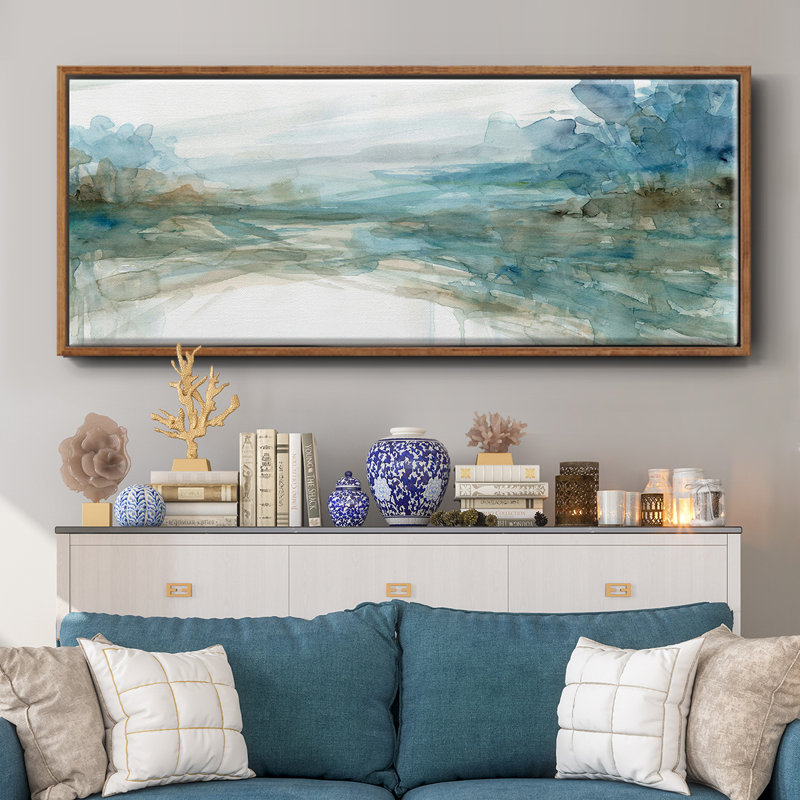 Wateline Treeline- Toile avec cadre_41194WC, H 12 po x l 30 po x P 1,5 po, Noyer