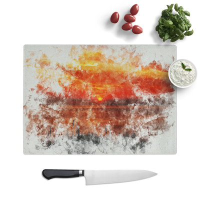 The Sunset Watercolour Chopping Board