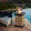 19.5" Stone MGO Fire Column – 40,000 BTU, Lightweight Concrete, Lava Rocks Included