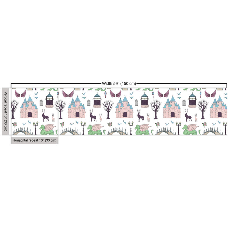 Cowes Castles Dragons Deers Lantern Fabric