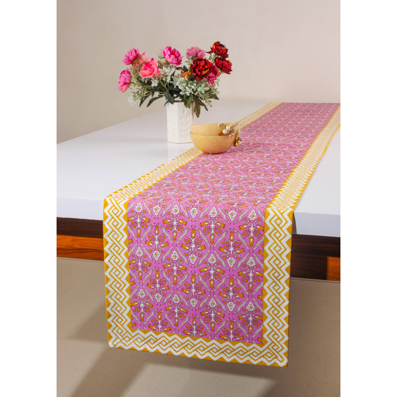 Chemin de table Orchid, Jaune / Rose