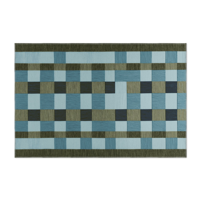 Tapis d'intérieur et d'extérieur à carreaux gris, Rectangulaire 3 pi x 5 pi