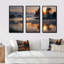 «Morning Fog Over The Lake Sunset III», reproduction d'art sur toile 3 pièces-87989162-87989152