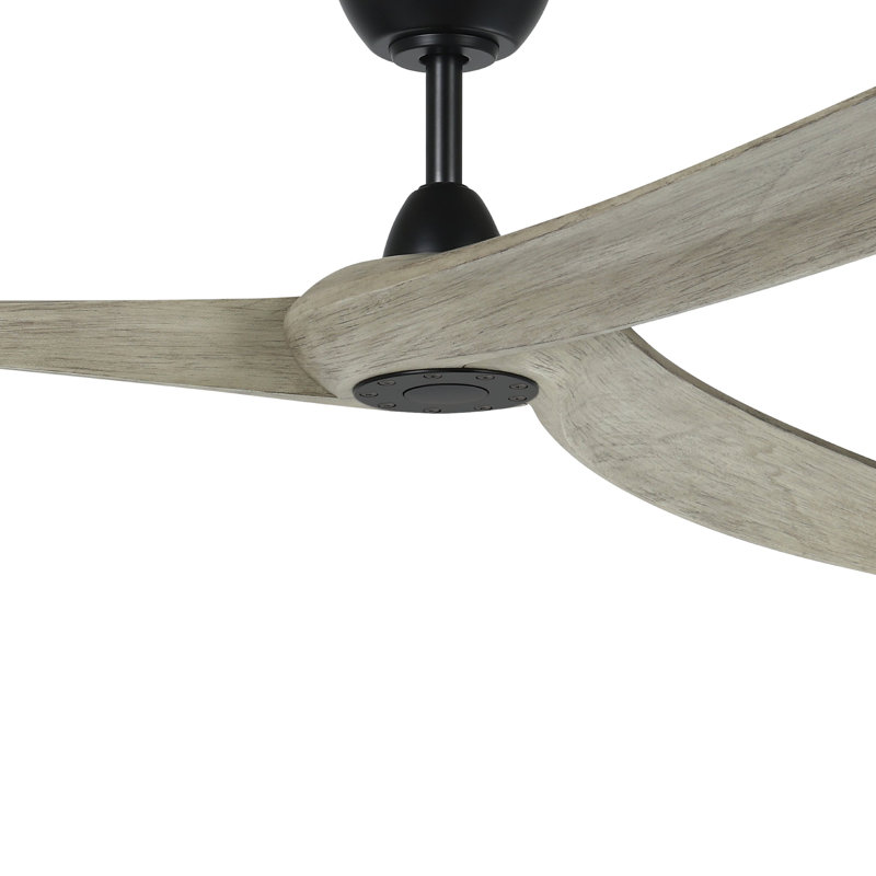 Gallashaw Black 72 inch Ceiling Fan, Gray Wood, Black, 80" H x 84" W x 84" D