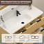 Meuble-lavabo mural 48 po en bois massif avec lavabo et dosseret en acrylique simple-1996548907