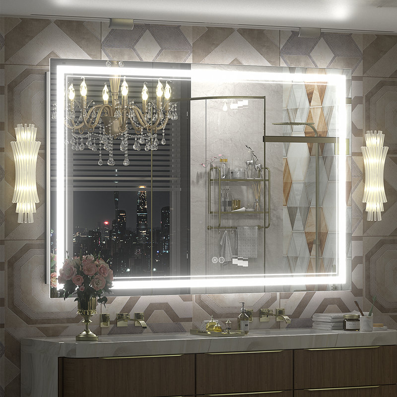  Wayfair Basics® UL Certified LED Anti-Fog Tempered Glass Bathroom/Vanity Mirror , 36" x 55"