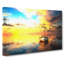 Boat Upon A Lake During Sunrise In Abstract - Wrapped Canvas Painting-55315551