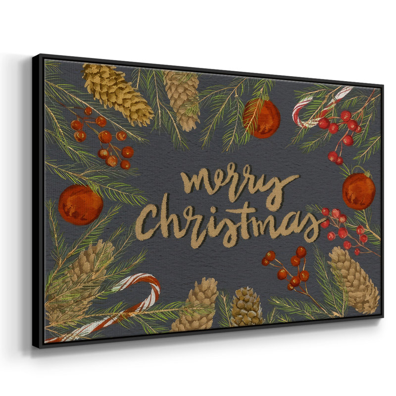 «Holiday Sentiment», toile tendue avec châssis en I, Cadre flottant noir, H 27 po x l 41 po x P 1,5 po