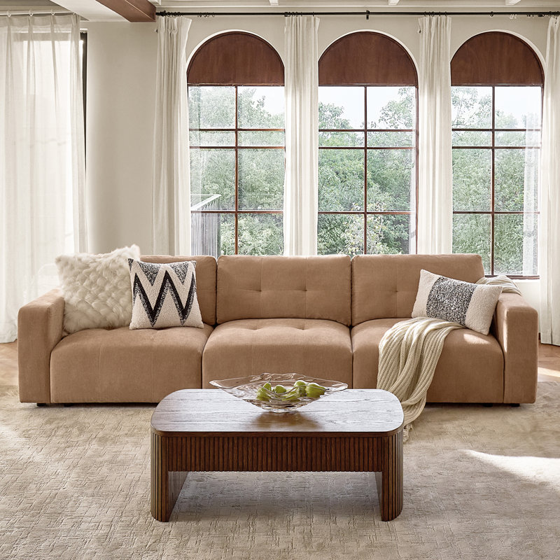 Canapé modulaire surdimensionné moderne de 126 po avec tissu en chenille et coussins en mousse à mémoire de forme Esme
