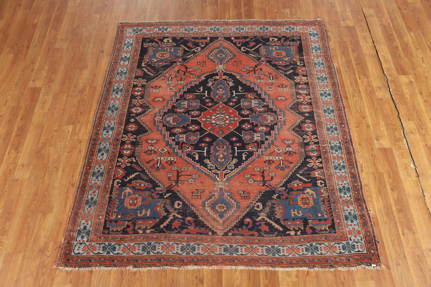 Canora Grey Pre-1900 Antique Vegetable Dye Traditional Rug 5x6 | Wayfair