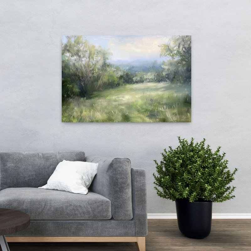Filled Meadow Peaceful Serene Tranquil Landscape Nature Wall Art Print 1 Piece Wrapped Canvas Wall Art