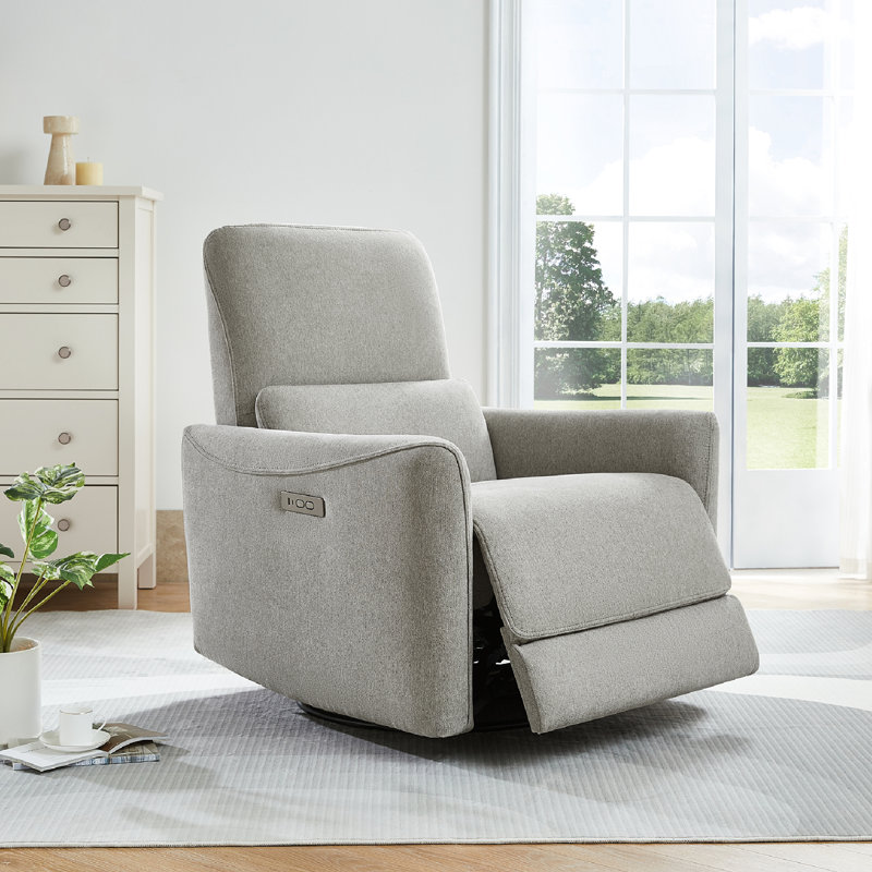 Fauteuil inclinable électrique pivotant rembourré, Gris colombe