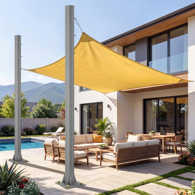 10Ft Heavy Duty Steel Shade Sail Pole, 2.4" Diameter