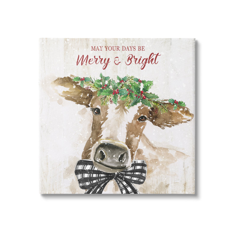 «Merry And Bright Holiday», impression sur toile, H 24 po x l 24 po x P 1,5 po