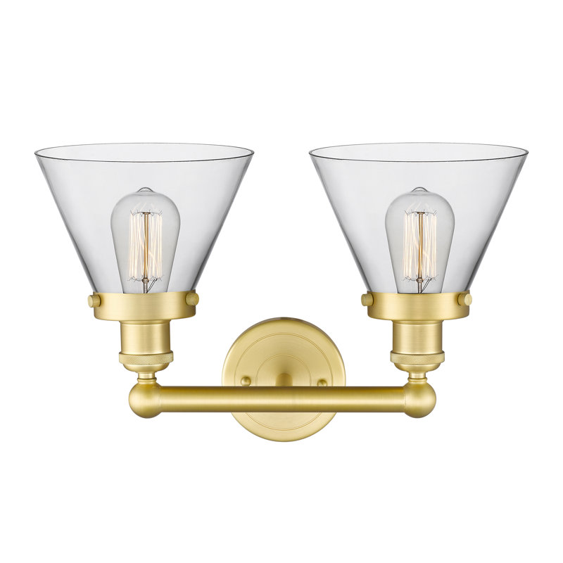 Éclairage pour meuble-lavabo à 2 lumières à intensité variable, Or satiné, Transparent