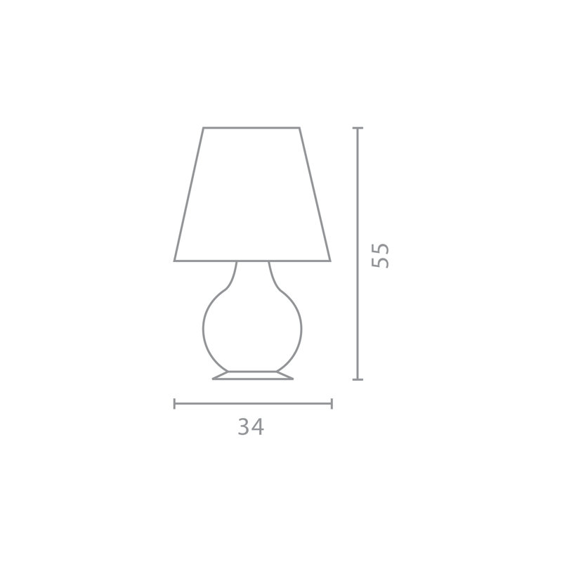 Lamp, 55cm H x 34cm W x 34cm D