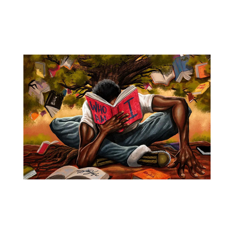 Arbre de la connaissance sur toile par DionJa'y, Toile tendue, H 12 po x l 18 po, Sans cadre