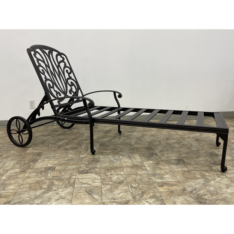 Allene Outdoor Metal Chaise Lounge , Cushion Included