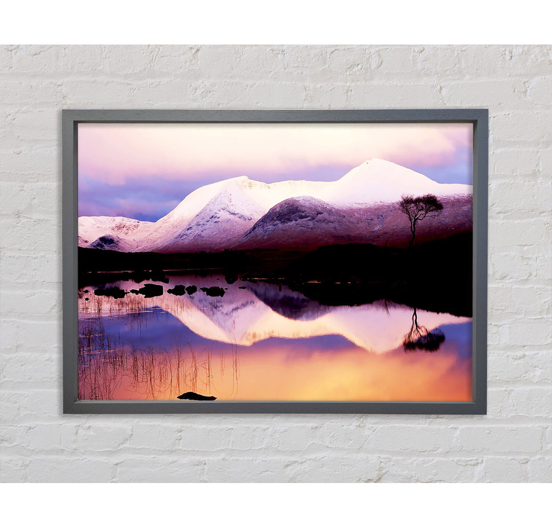 Tranquil Mountain Snow Reflections - Single Picture Frame Kunstdrucke auf Leinwand