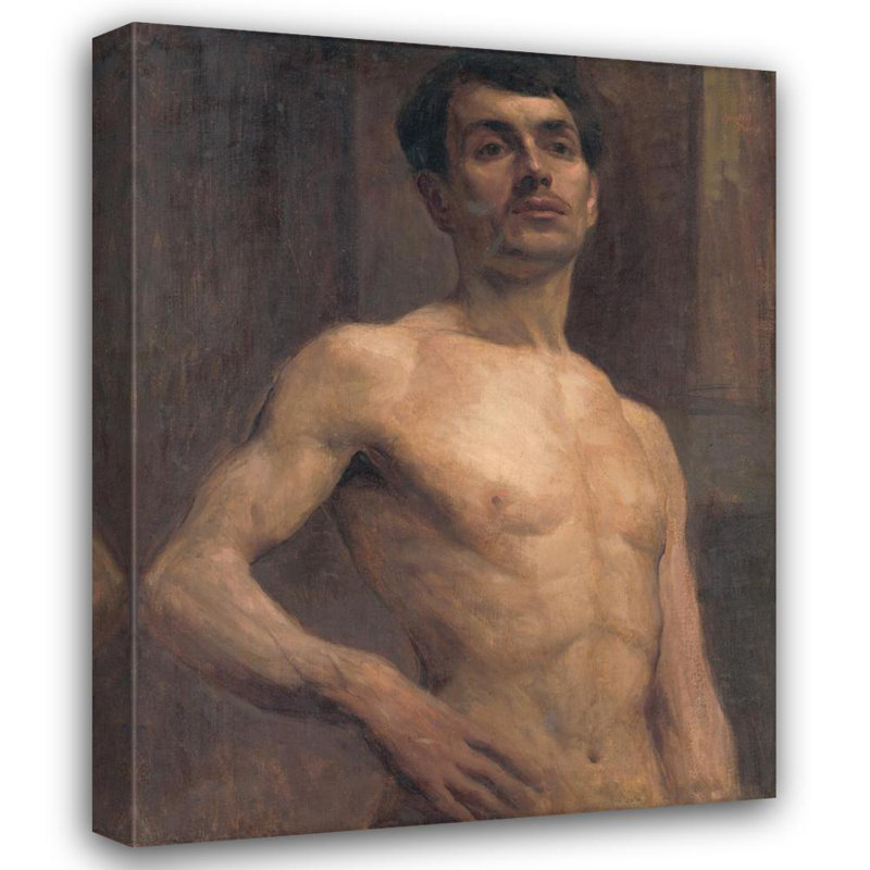 "Masculin" par Elemír Halász-Hradil - Toile tendue avec châssis, H 48 po x l 33 po