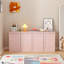 Armoire de cuisine avec portes doubles, armoire à café avec tablettes réglables, buffet pour la salle à manger, le salon ou le vestibule, rose