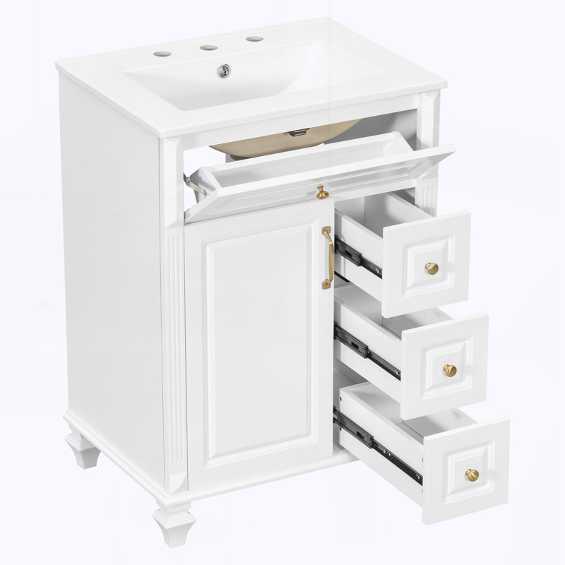 Meuble-lavabo 24 po avec lavabo, Blanc