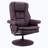 30" Contemporary Faux Leather Recliner And Ottoman With Swiveling Metal Base